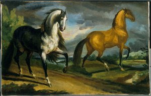Két ló alkotó: Theodore Gericault