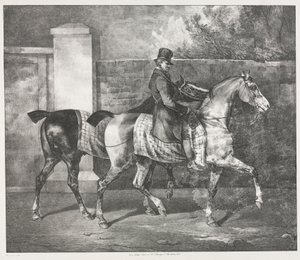 Két lovat egy zsoké edz alkotó: Theodore Gericault