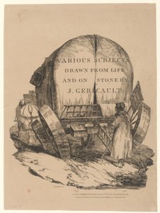Egy befogott szekér (az angol sorozat címe) [A Hitched Wagon or A Horse-Drawn Cart (az angol sorozat címlapja)] alkotó: Theodore Gericault