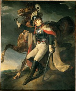 Sebesült dragonyos távozik a kereszttűzből ... alkotó: Theodore Gericault