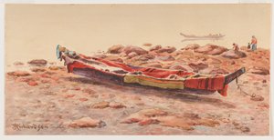 [Északnyugati kenu], valószínűleg 1884-86 vagy 1903-14 (akvarell papíron)