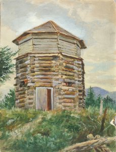 Russian Block House, Alaszka, 1900.