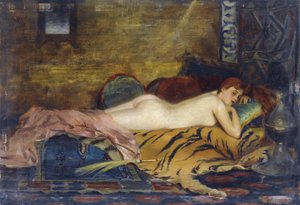 Fekvő akt - Theodore Jacques Ralli (Theodoros Rallis) (1852-1909). Olaj, fa Méret: 24x35 cm Magángyűjtemény