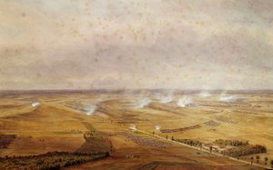 Koalíciós háborúk: „” A Valmy-i csata 1792. 09. 20-án, amely a franciák győzelmét jelentette a poroszok ellen”” Theodore Jung (1803-1865) akvarell gouachee 1792 V. 0,63x0,99 m
