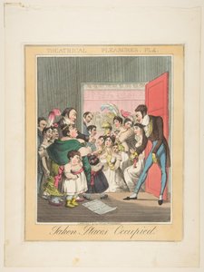 Színházi élvezetek, 4. tábla: Elfoglalt helyek, kb. 1835. alkotó: Theodore Lane