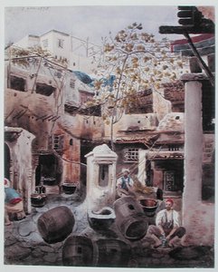 A Dyeworks, Rue du Divan, Algír. 1835 körül (akvarell papíron)