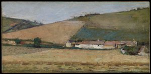 Egy farm a dombok között, Giverny, 1887 körül alkotó: Theodore Robinson