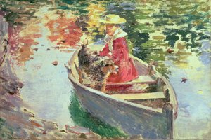 Miss Motes és kutyája, 1893 alkotó: Theodore Robinson