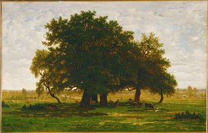 Groupe de chenes, Apremont Tölgyfacsoport, Apremont, Franciaország ... alkotó: Theodore Rousseau