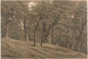 A Fontainbleau-i erdőben alkotó: Theodore Rousseau