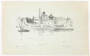 Battersea a folyótól, apály alkotó: Theodore Roussel