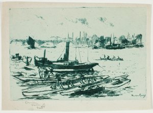 A Steam indítása, Chelsea Embankment alkotó: Theodore Roussel