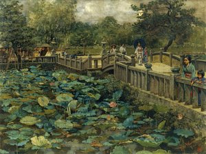 Lotus Pond, Shiba, Tokió alkotó: Theodore Wores