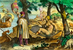 Amerika története: Amerigo Vespucci olasz navigátor első érintkezése Amerika indiánjaival