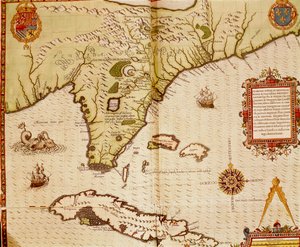 Theodore de Bry Florida és Kuba térképe alkotó: Theodore de Bry