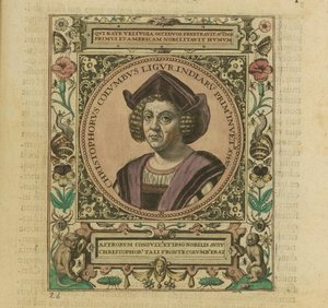 Kolumbusz Kristóf portréja, 1595. alkotó: Theodore de Bry