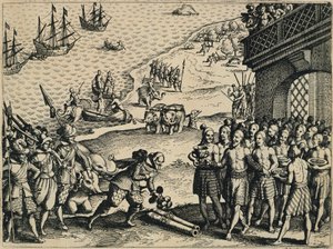 A hollandok kiszállnak Kalkuttában alkotó: Theodore de Bry