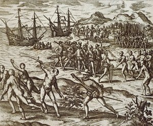 A spanyolok Amerikában, Theodore De Bry, metszet alkotó: Theodore de Bry