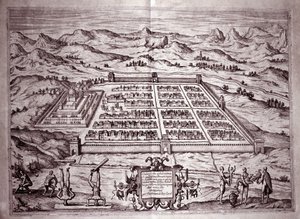 Kilátás a perui Cuzco inka városára (metszet alkotó: Theodore de Bry