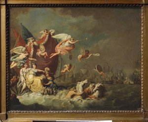 Chesme győzelmének allegóriája (vagy Tchesme vagy Chesma, Törökország). (tengeri csata 1770. július 5-7., az orosz-török ​​háború epizódja