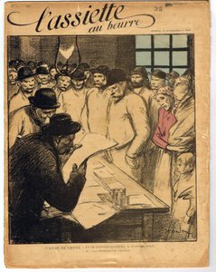 „A vajtányér” borítója, 1. szám, Szatirikus színekben alkotó: Théophile Alexandre Steinlen