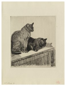 Két macska egy bútoron alkotó: Théophile Alexandre Steinlen