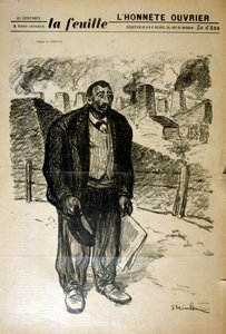 Alexandre Steinlen (1859-1923), svájci születésű francia szecessziós festő és nyomdász rajza egy szegény gyári munkásról az ipari tájon alkotó: Théophile Alexandre Steinlen