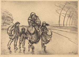 In the Rain: Mother and Children (Esőben: Az anya és a gyerekek)