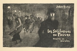 Újság és könyvesbolt prospektus: Jehan Rictus: A szegény ember monológjai alkotó: Théophile Alexandre Steinlen