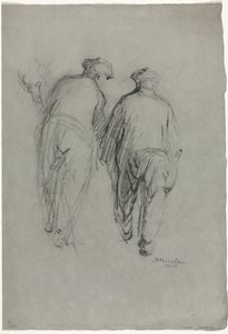 Két férfi dolgozik, hátsó nézet alkotó: Théophile Alexandre Steinlen