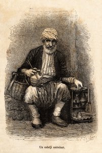 Egy kávézói eladó (cafedji) utazik Trebizonde bazárjában (a mai Trabzon, a Fekete-tenger partján), metszet a narrátor rajza után, egy 1869-es lazisztáni és örményországi utazást illusztrálva, Theophile Deyrolle kiadásában a „” Le to