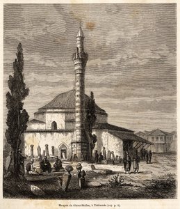 A trebizondei (a mai Trabzon, a Fekete-tenger partján, Törökország) Giaour-Meidan (Giaour Meidan) mecsetje, amely egykor bizánci templom volt, az elbeszélő rajza nyomán metszett, egy lazisztáni utazást illusztrálva, ill. Örményország, 1869, by