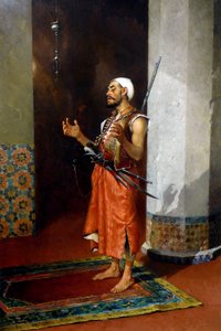 Imádkozó török gárda, 19. század vége-XX. század eleje (olaj, vászon) alkotó: Theophile Marie Francois Lybaert