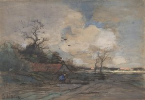 Táj kunyhóval, n.d.