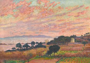 Az öböl napnyugtakor, Saint Clair, 1916. alkotó: Théo van Rysselberghe