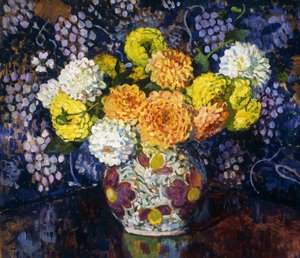 Virágváza; Virágváza, 1907 alkotó: Théo van Rysselberghe