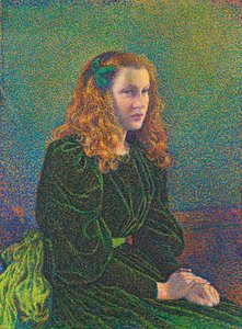 Fiatal nő zöld ruhában, 1893 alkotó: Théo van Rysselberghe