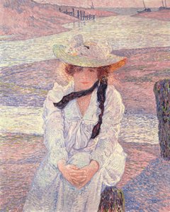 Fiatal nő a Greve folyó partján, 1901 alkotó: Théo van Rysselberghe