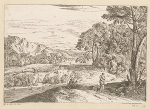 Árkádiai táj egy halászszal a patak mellett Suite de Paysages (sorozat címe)