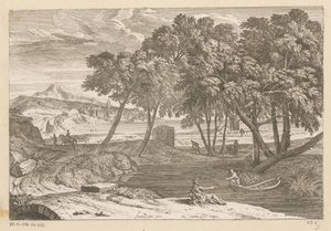 Árkádiai táj egy halász csónakban Suite de Paysages (sorozat címe) alkotó: Théodore
