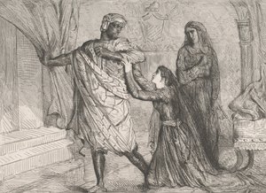 Távol!: 7. tábla az Othello Act 3, 4. jelenetből, 1844-ben metszett, 1900-ban újranyomva. alkotó: Théodore Chassériau