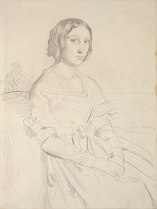 Háromnegyed balra ülő fiatal nő portréja, 1839-1856 alkotó: Théodore Chassériau