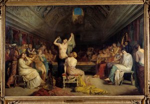 Tepidarium. A nők újra találkoztak az ókori Róma alatti meleg fürdő részében. Theodore Chasseria (1819-1856) festménye. Olajfestmény alkotó: Théodore Chassériau