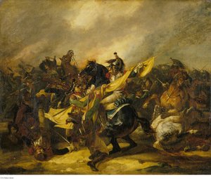 Géricault - A Cuirassiers Charge of Cuirassiers, 1822 körül - 1823 körül alkotó: Theodore Gericault