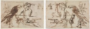 Géricault - Vázlatok lapja (recto) Vázlatok lapja (verso), 1819 alkotó: Theodore Gericault
