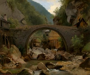 Hegyi patak az Auvergne-ben alkotó: Pierre Etienne Theodore Rousseau