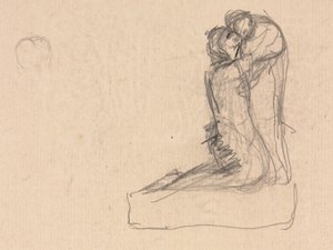 Vázlat két ölelő verso alakról. alkotó: Auguste Theodule Ribot
