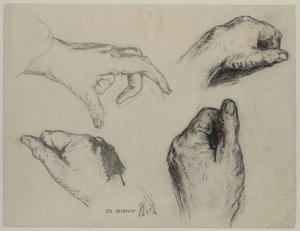 Study of Hands recto, 1800-as évek. alkotó: Auguste Theodule Ribot