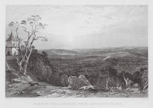 Bardon Hill, nyugatra néz, Leicestershire (metszet) alkotó: Thomas (after) Allom