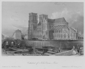 Notre-Dame székesegyház, Párizs (metszet) alkotó: Thomas (after) Allom